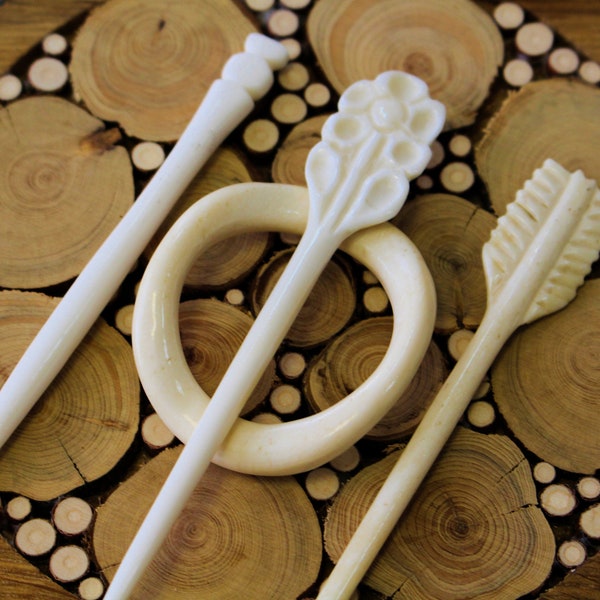 Knochen wickeln Verschluss, handgemachte Knochen Schal pin