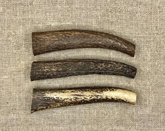 3x Skurna hjorthornsbitar | Knivhandtagsmaterial, gör-det-själv-pyssel