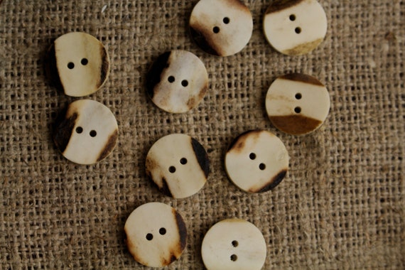 6 Pezzi Di Bottoni Classici In Vero Corno Di Cervo A 2 Fori, Di Produzione Tedesca, Per Abbigliamento Tradizionale (18mm - Foto 7