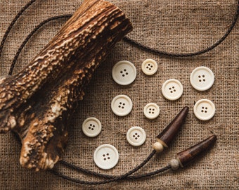 Bone Buttons | Handmade Natural Sewing Buttons | 15-25mm | Scrapbook | Sewing