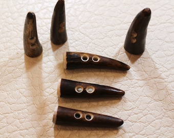 Deer Antler Buttons Made From Deer Antler Tips 50 mm - 2 Hole