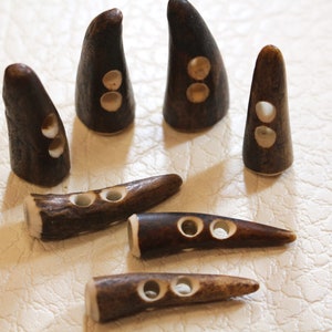 Deer Antler Buttons Made From Deer Antler Tips 40 mm - 2 Hole
