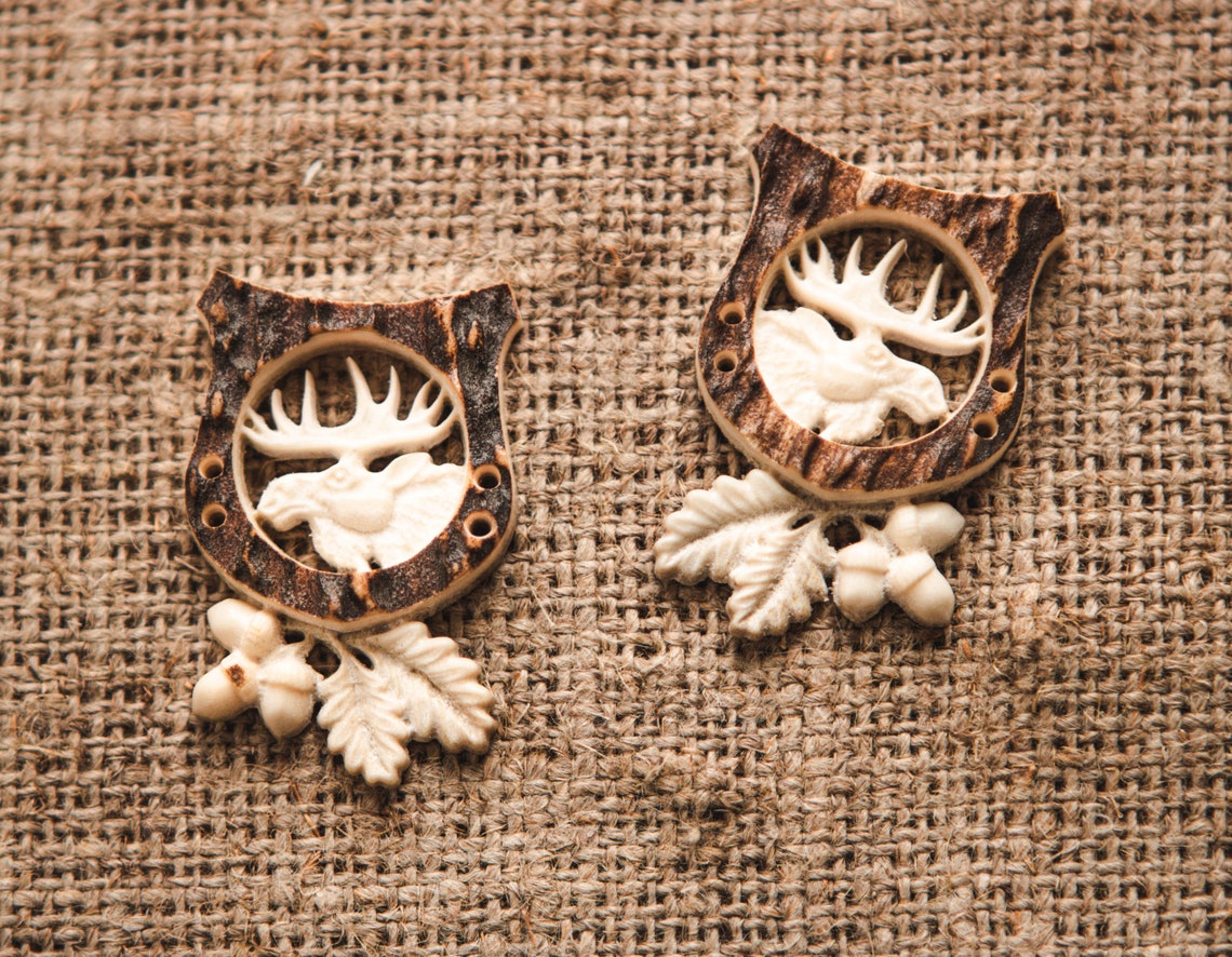Handmade Antler Buttons Antler Buttons Elk Horn Buttons Etsy