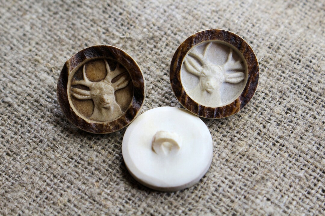 Horn Buttons Antler Buttons Deer Horn Buttons Deer Antler Etsy