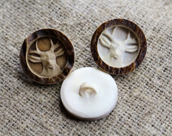 Horn Buttons, Antler Buttons, Deer Horn Buttons, Deer Antler Buttons, Sewing Buttons, Natural Sewing Buttons, Handmade Horn buttons