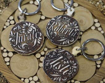 Antler Keychain | Personalized Name Tag | Handmade Key Ring