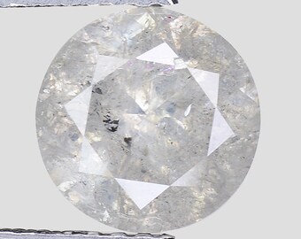 1.67cts 7.4mm Gray White Natural Loose Salt & Pepper Diamond "SEE VIDEO"