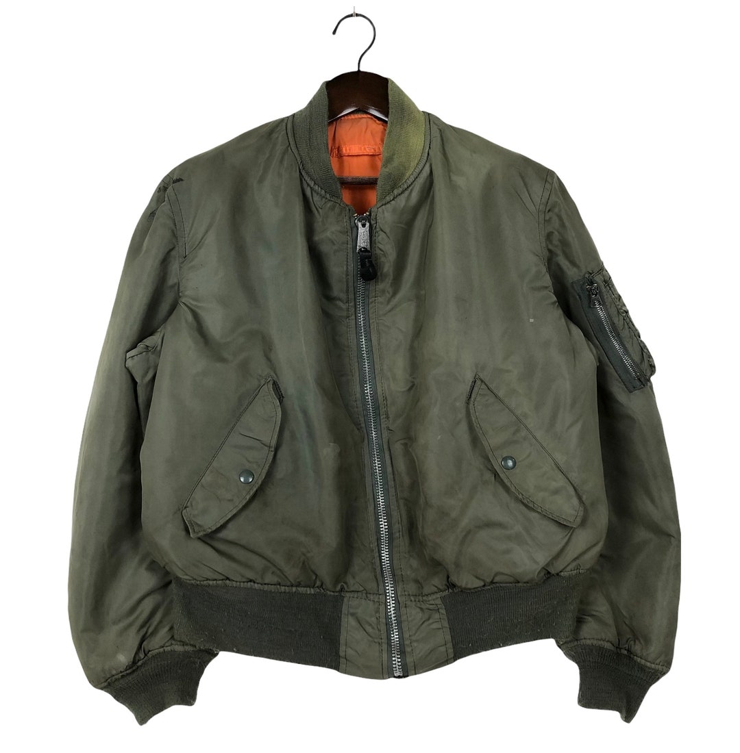 90s USA E ALPHA INDUSTRIES MA-1 ネイビー Vintage 90s Alpha Industries MA-1 Bomber Jacket Flight
