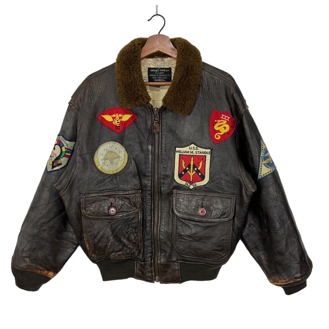 Vintage Avirex Type G-1 Jacket U.S Navy Leather Jacket - Etsy