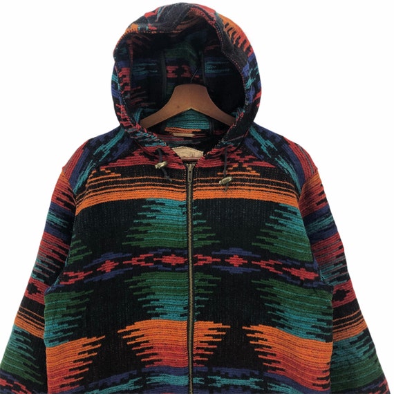 Vintage 70s Woolrich Aztec Navajo Hoodie Jacket Vintage Aztec