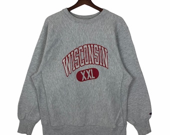 Vintage 80s Champion Reverse Weave Wisconsin University Sweatshirt