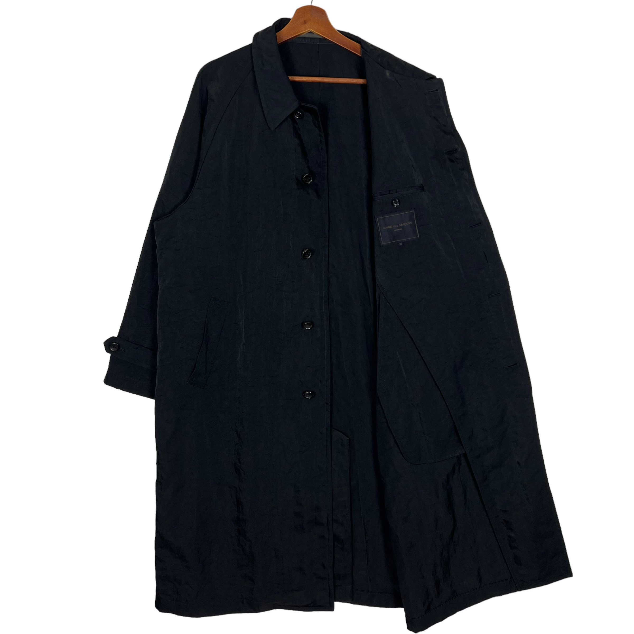 トレンチコート COMME des GARCONS Oversize texture trench coat Comme Des Garcons Grey Oversize Texture Trench Coat for