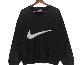 Sudadera Nike con bordado de logo grande, estilo vintage de los años 90, estilo urbano, talla mediana