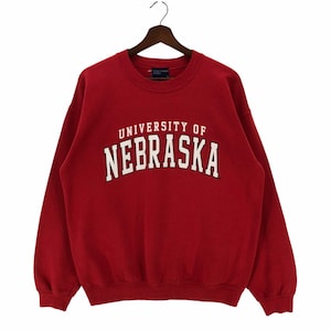 Vintage University Of Nebraska Sweatshirt Crew Neck College Sweatshirt Size Medium