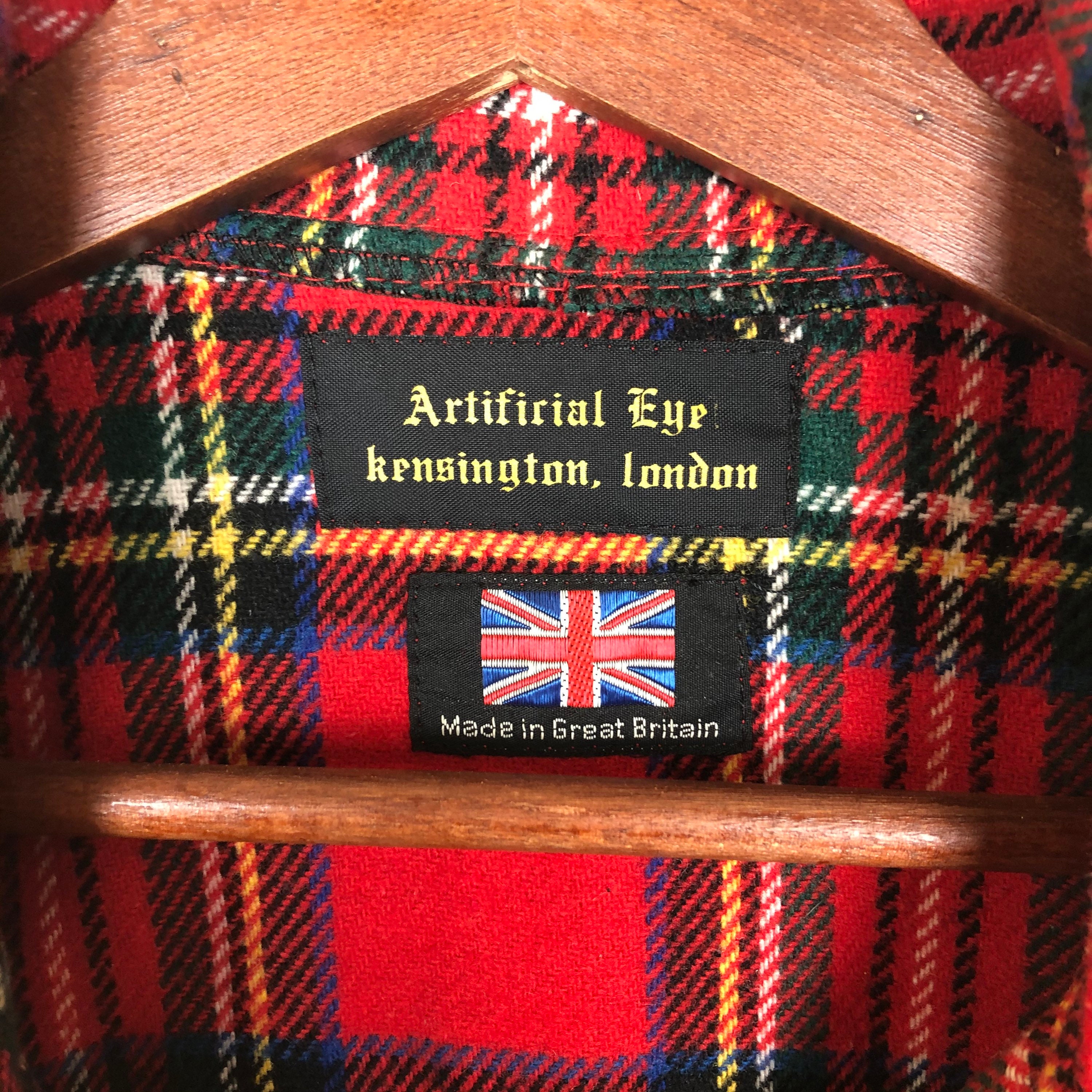 Vintage 70s Artificial Eye Kensington Tartan Double Collar