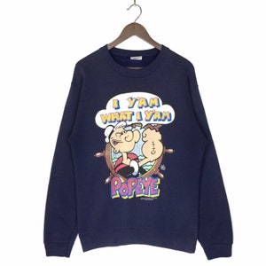 Vintage 90&#39;s Popeye Sweatshirt Crewneck Animated Series Popeye Characters Sweatshirt