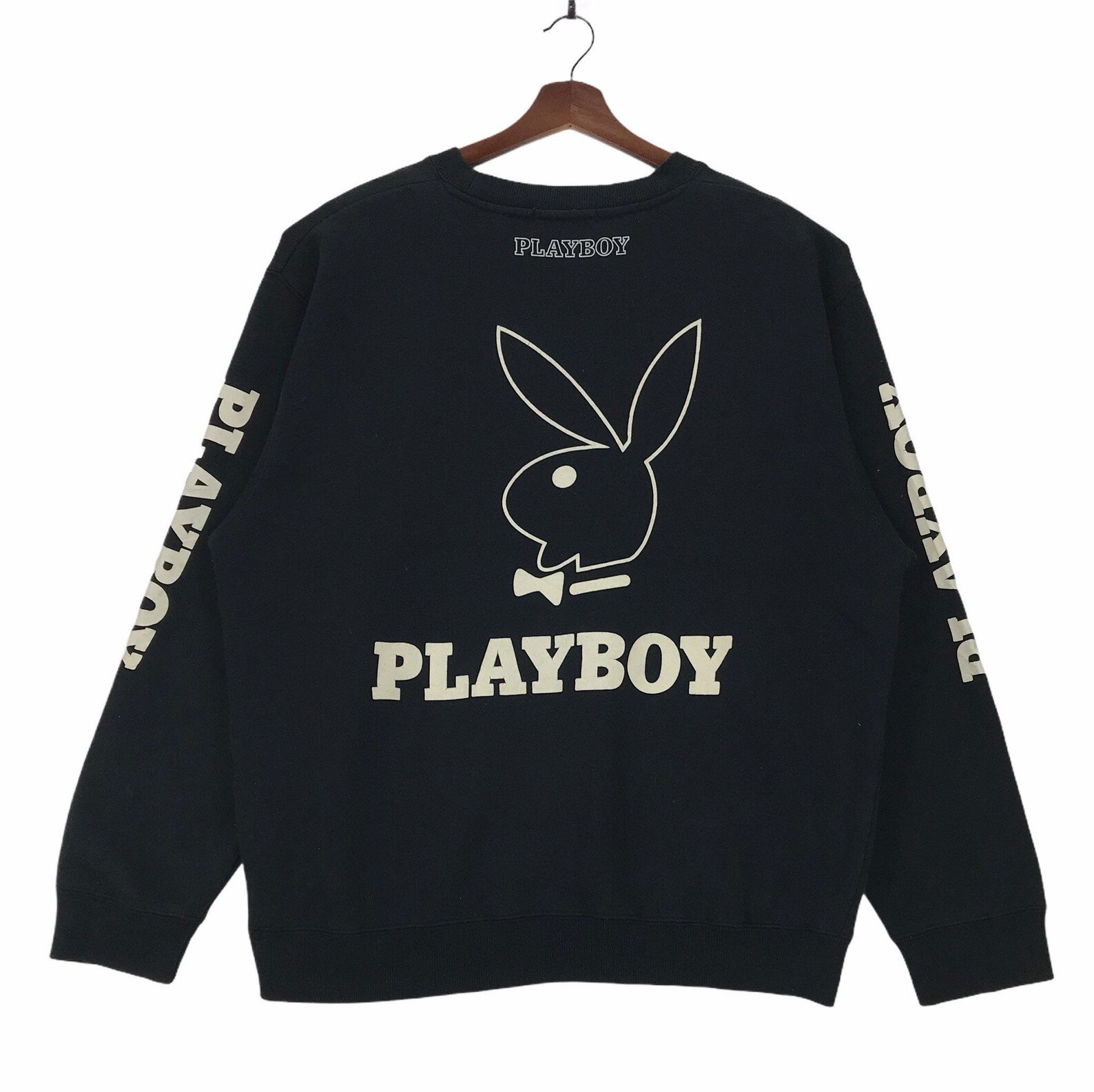Playboy Sweatshirt Crew Neck Big Logo Playboy Bunny Sweatshirt Etsy