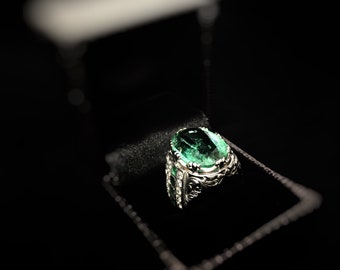 Emerald Ring. Natural Original Top Quality Lab Certified Gemstone