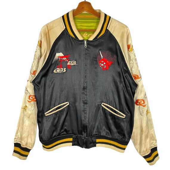 Vintage Houston Japan Souvenir Sukajan Satin Jacket Size