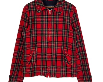 コム デ ギャルソン オム タータン ウール ジップ ジャケット - ジュンヤ ワタナベ