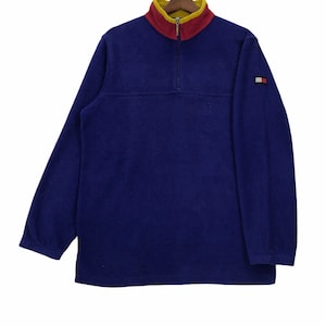 Vintage 90s Tommy Hilfiger Fleece Pullover: Small Logo, Medium