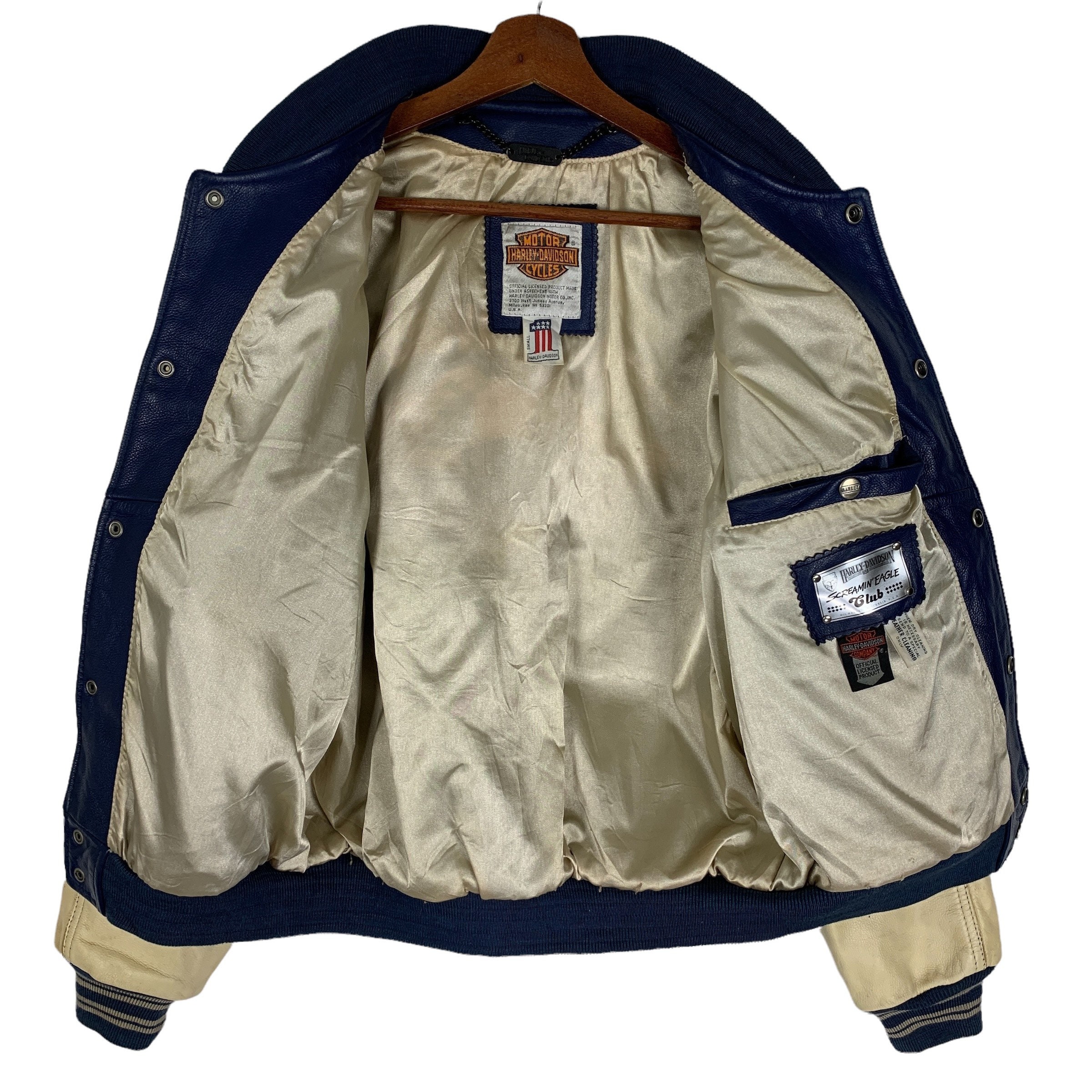 Vintage 90's Harley Davidson Bomber Leather Jacket Size