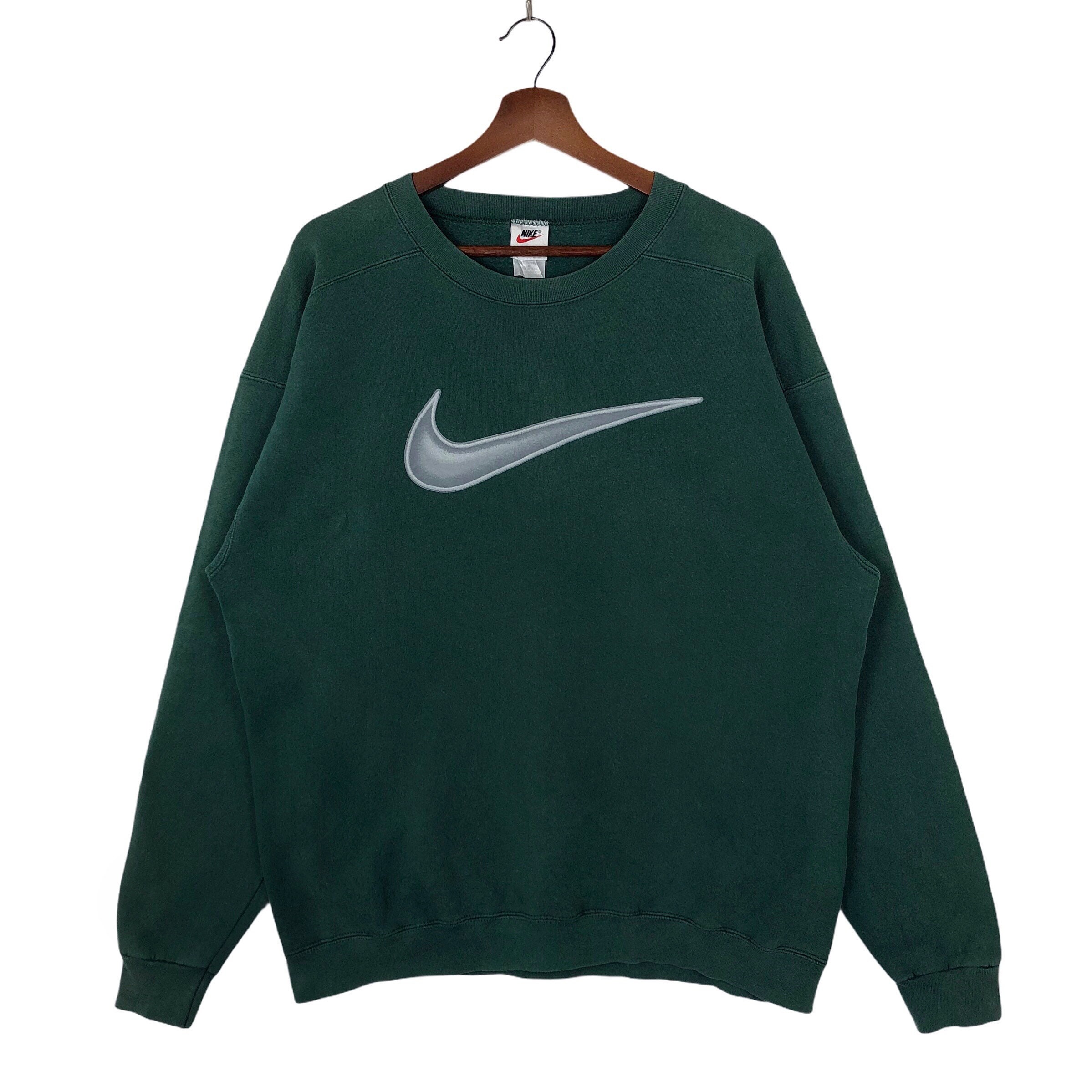 Vintage verde Nike sudadera Crewneck Neon Nike big Logo - Etsy España