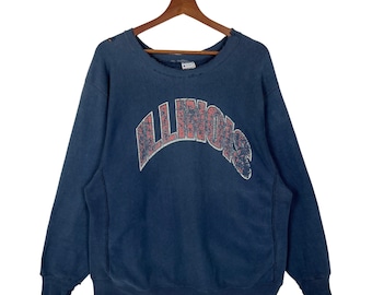 Vintage 1990s UIC University of Illinois Champion Reverse Weave