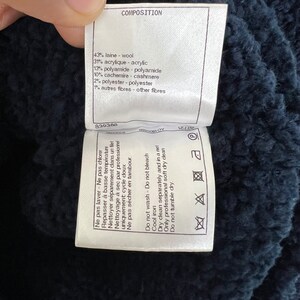 Chanel CC Navy Wool Teddy Sweater Size 40 image 9