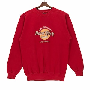 Vintage 90’s Hard Rock Cafe Las Vegas Sweatshirt Crewneck Embroidery Logo Hard Rock Save The Planet Pullover Medium Size Vintage Shirt.