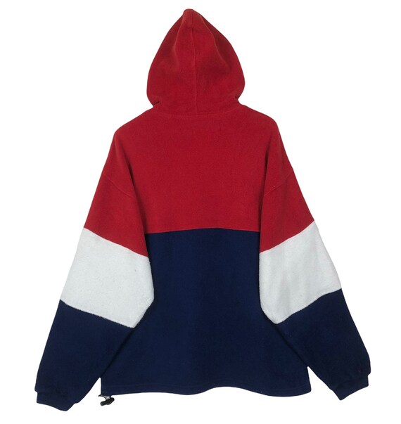 Vintage Fred Perry Fleece Hoodie Multicolour Block Fr… - Gem