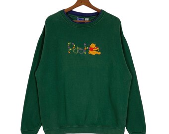 Vintage Disney Pooh Sweatshirt Disney Animated Cartoon Pooh Sweatshirt Crewneck Size Medium