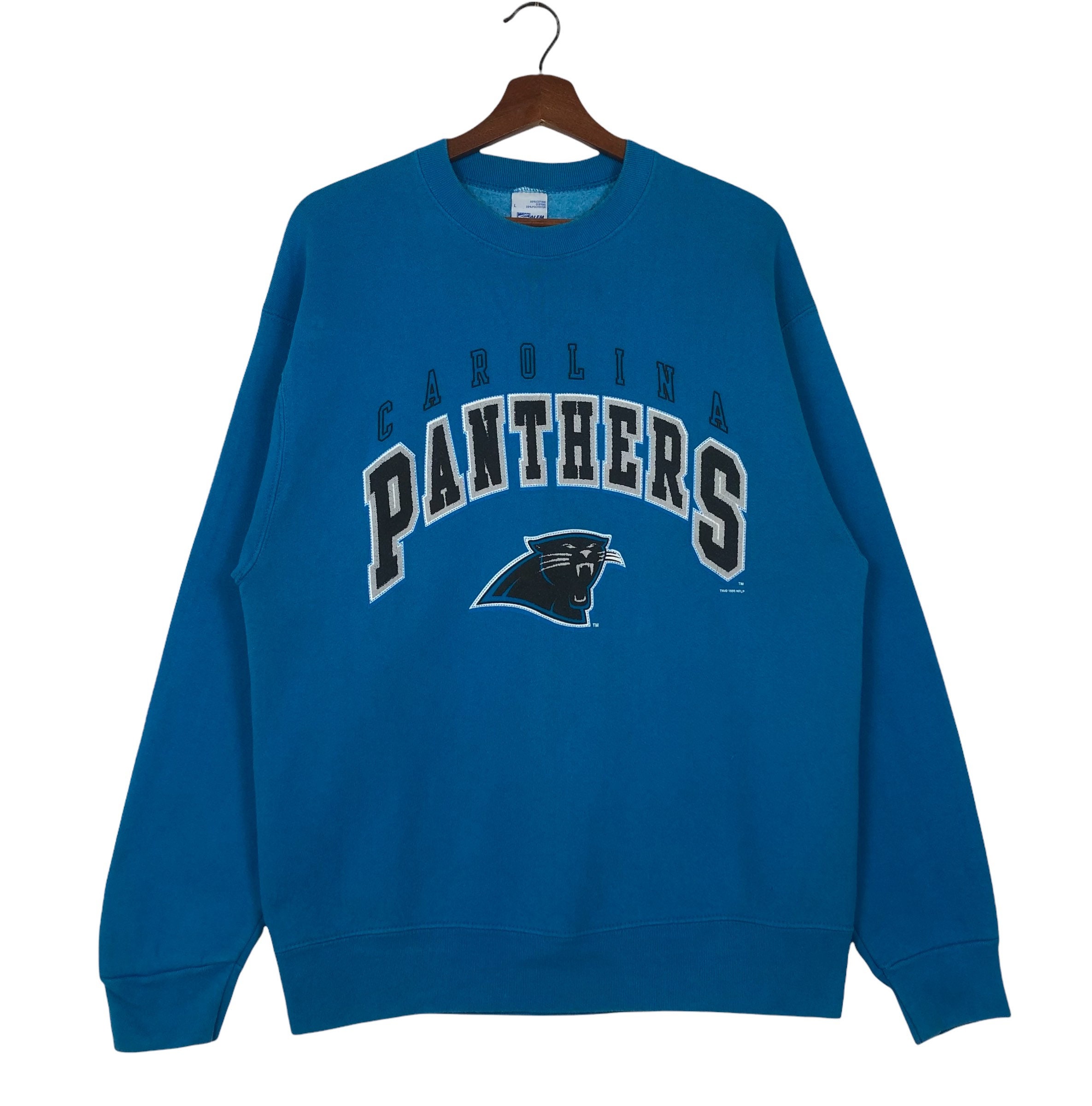 Vintage Carolina Panthers Sweatshirt: 90s NFL Embroidered Logo
