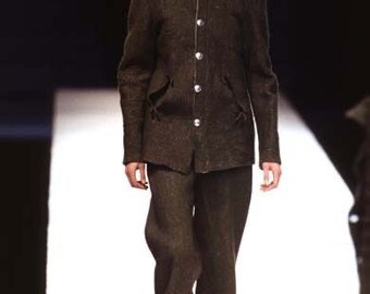 Stunning AW 1996 Yohji Yamamoto Jacket Wool Blend Woman Jacket Size Small