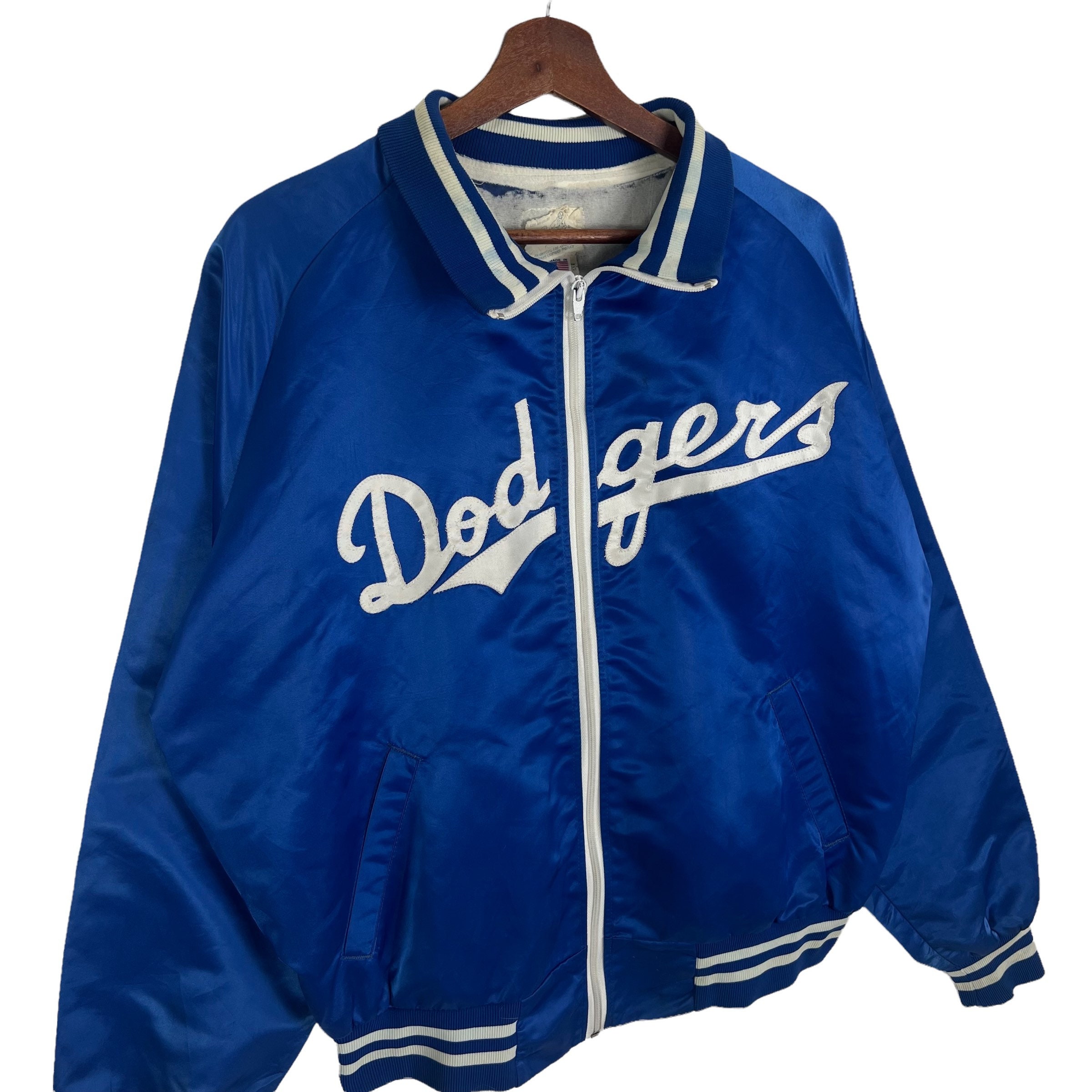 Vintage 90s LA Dodgers Satin Jacket - Made in USA - Size Large - Etsy