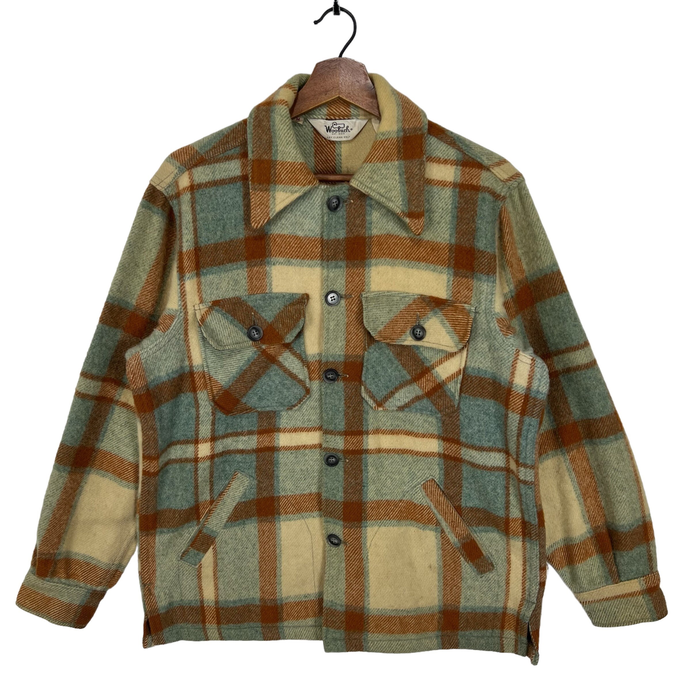Vintage 80s Woolrich Hunting Coat Woolrich Plaid Wool Coat Size