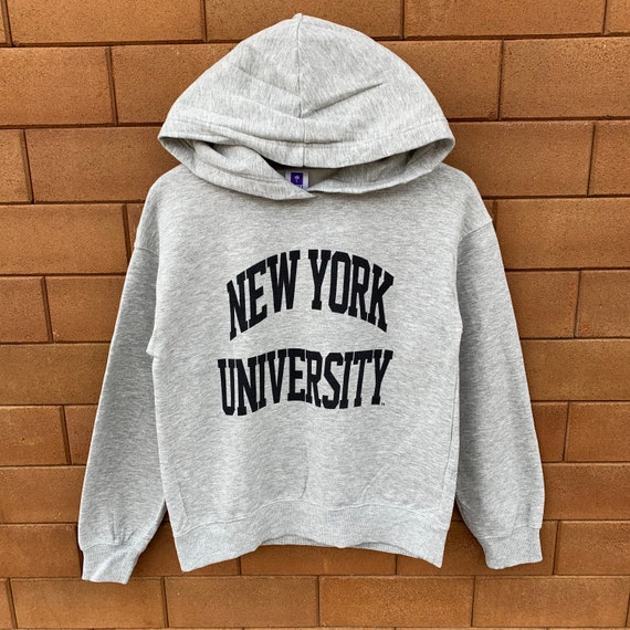 Vintage New York University Hoodie Sweatshirt Spel