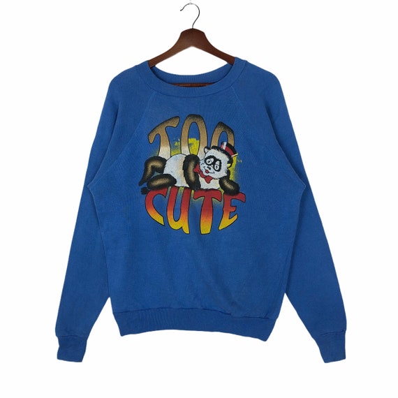 Vintage 80’s Too Cute Sweatshirt Too Cute Panda S… - image 1