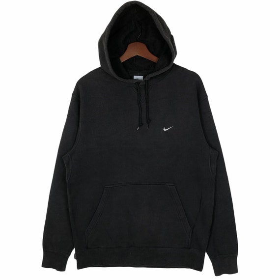 Black Nike Hoodie Small Logo Embroidery Nike Swoos