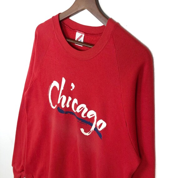 Vintage 80’s Chicago Sweatshirt Raglan Sweatshirt… - image 4