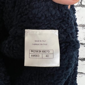 Chanel CC Navy Wool Teddy Sweater Size 40 image 8
