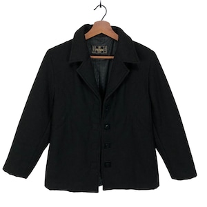 Vintage Fendi Women Wool Jacket Fendi Black Coat Size 34
