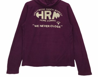 Vintage Hollywood Ranch Market Hoodie: Japanese Brand Pullover (Small)