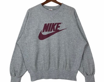 Sudadera Nike vintage con el logo grande, gris (talla L)