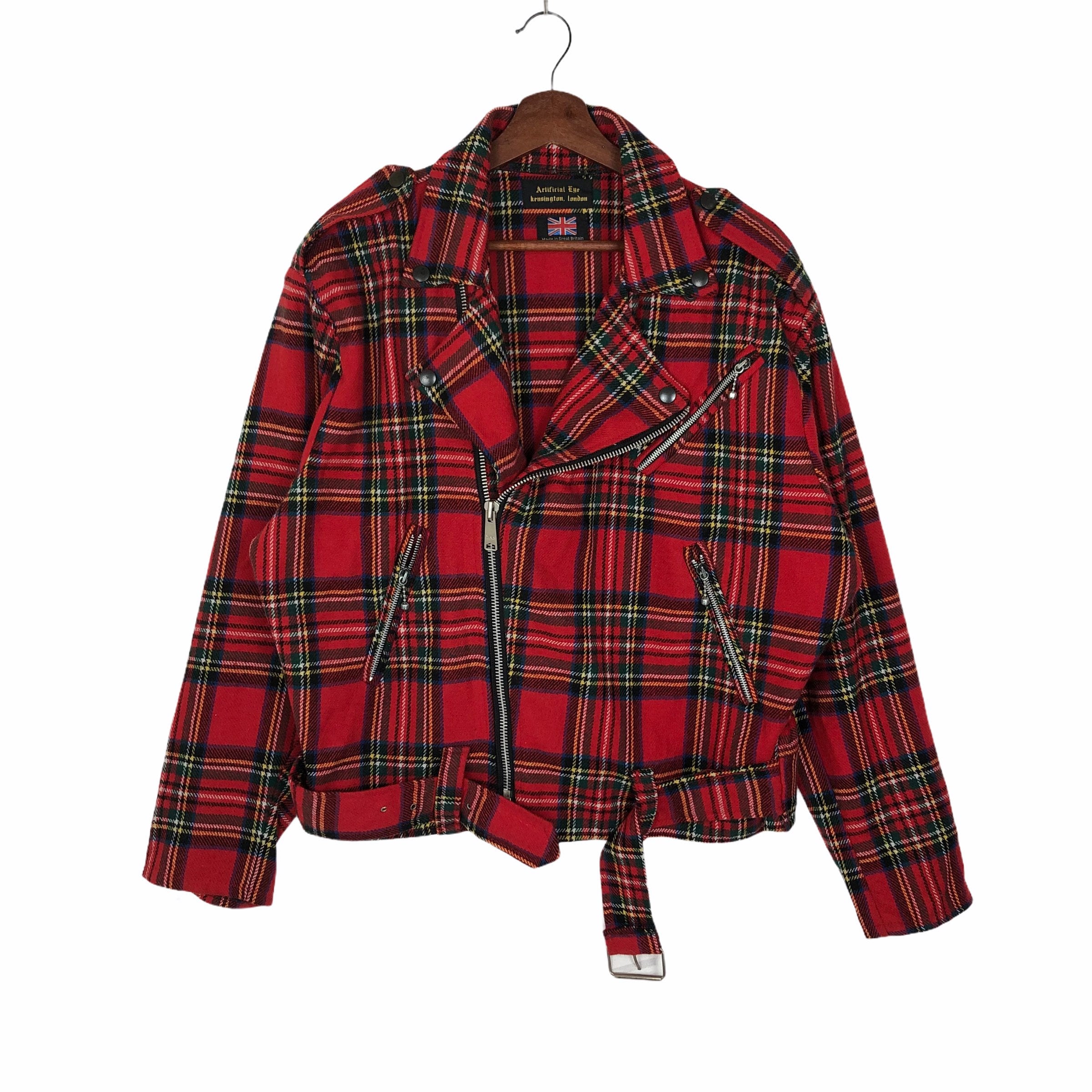 Vintage 70s Artificial Eye Kensington Tartan Double Collar