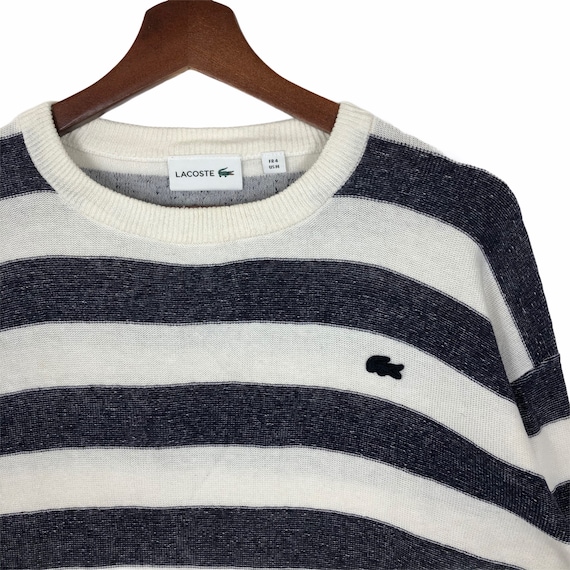 Vintage Lacoste Striped Sweater Jumper Pullover S… - image 3