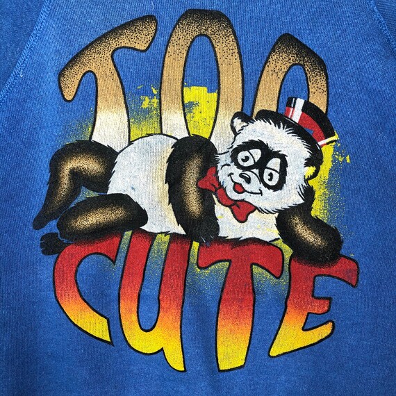 Vintage 80’s Too Cute Sweatshirt Too Cute Panda S… - image 3