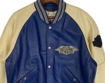 Vintage 90's Harley Davidson Bomber Leather Jacket Size