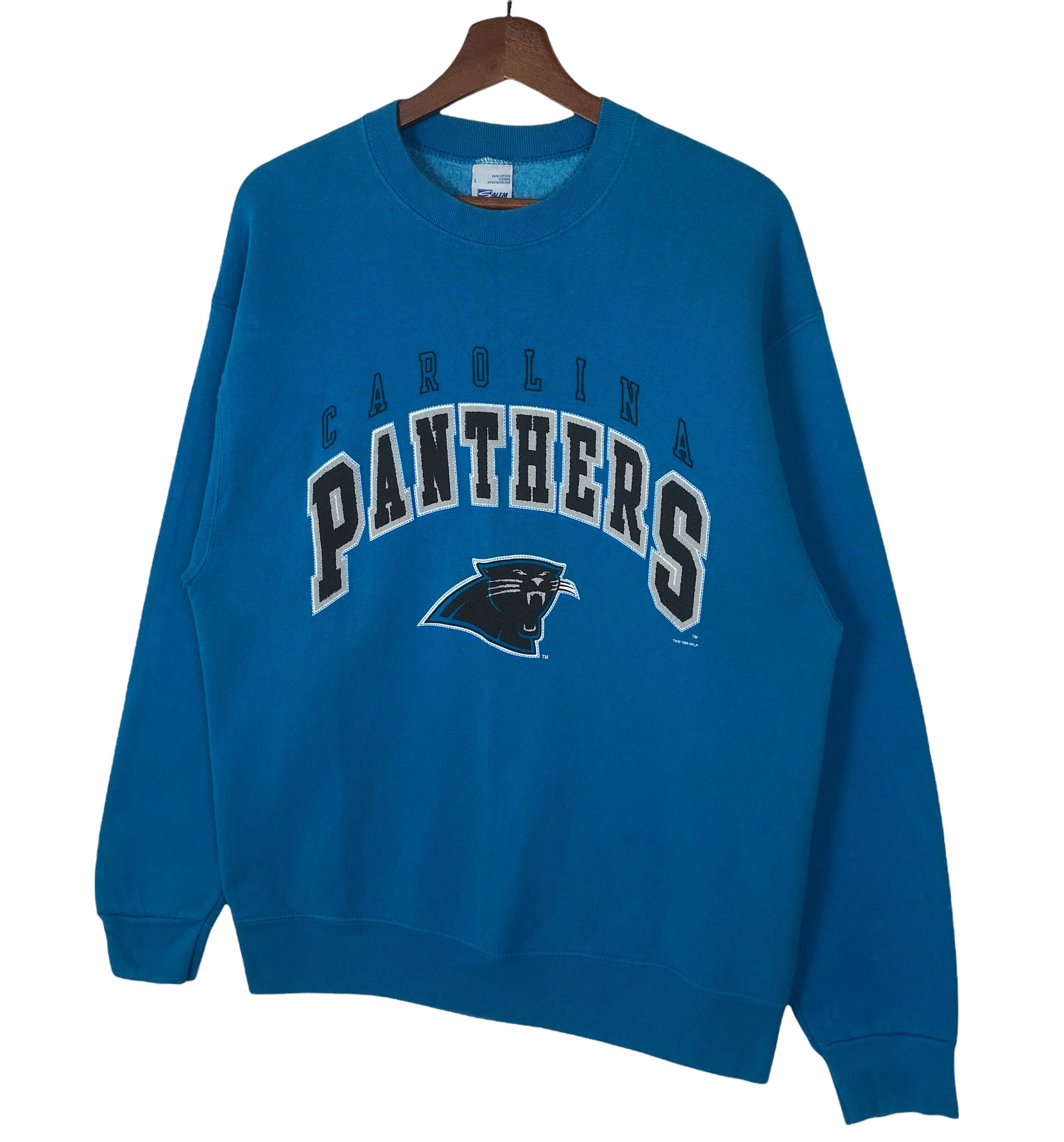 Vintage Carolina Panthers Sweatshirt: 90s NFL Embroidered Logo