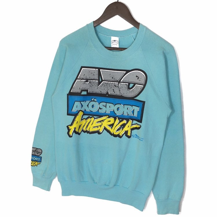 Very Rare Vintage 80's AXO Sport America Sweatshirt AXOSPORT Sweatshirt